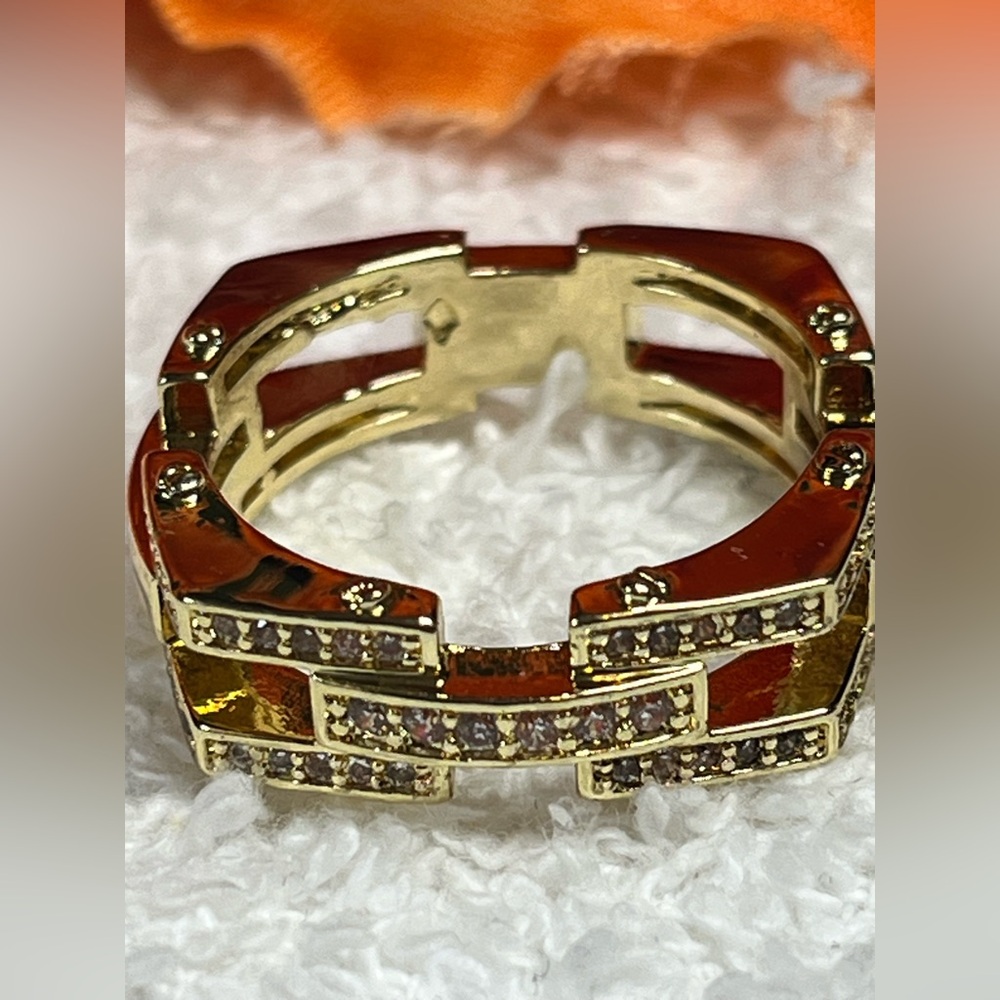 🖤💍Mens ring with diamond gold/square comfort fit/unisex